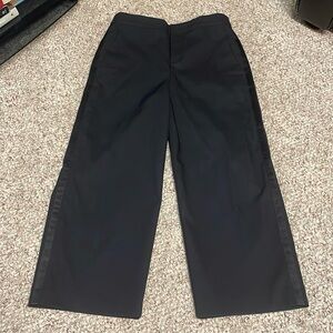 Lord & Taylor cropped wide leg tuxedo stripe pants